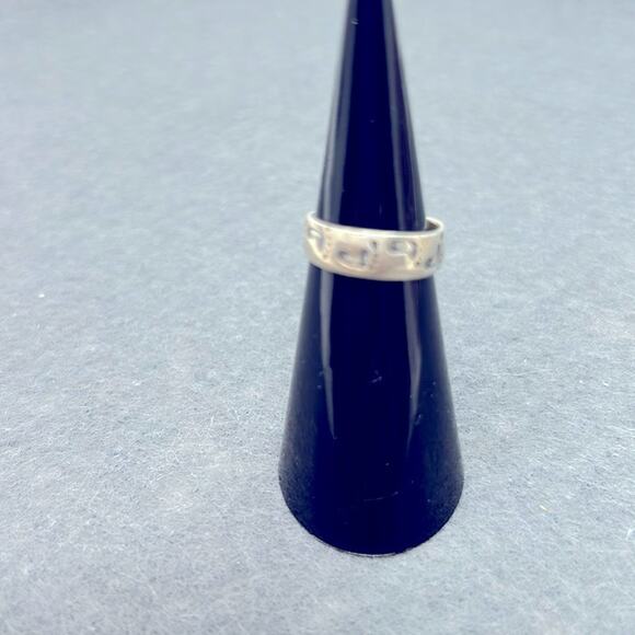 925 Thailand Sterling Silver Footprints Toe Ring Adjustable Size - Picture 1 of 12